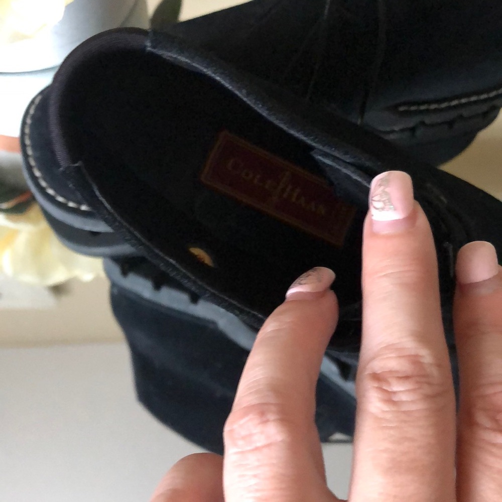 Cole Haan Black Suede Lace Up Chukka Desert Boots - Picture 5 of 9